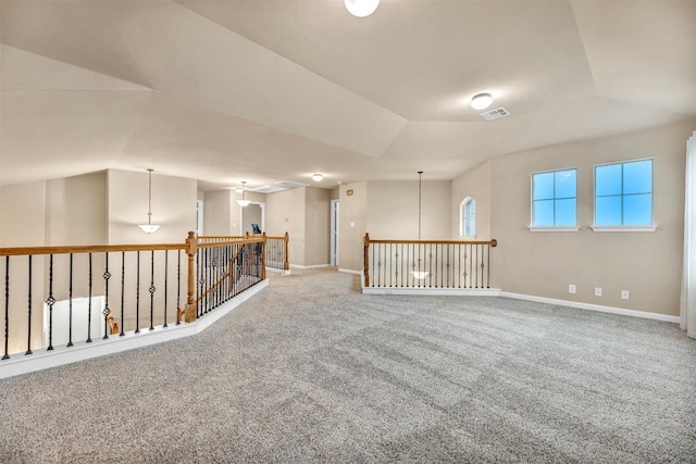 18003 Linkhill Dr, Dripping Springs, TX 78620 - spare room featuring vaulted ceiling, carpet flooring, and baseboards