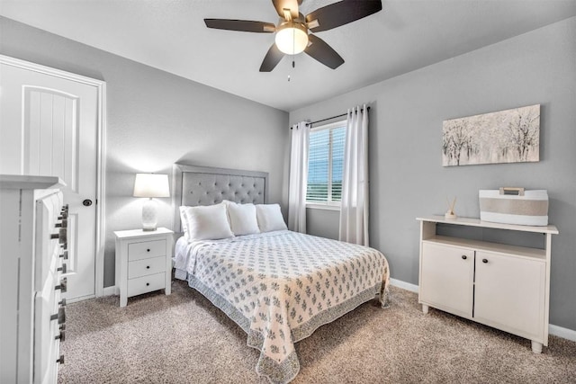 18003 Linkhill Dr, Dripping Springs, TX 78620 - bedroom with light colored carpet, baseboards, and a ceiling fan