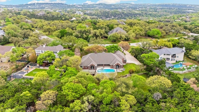 8316 Talbot Ln, Austin, TX 78746 - aerial perspective of suburban area featuring a pool