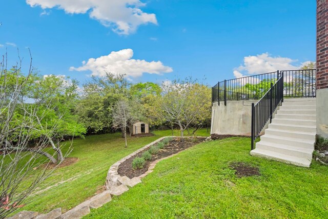 8316 Talbot Ln, Austin, TX 78746 - view of green lawn with stairway