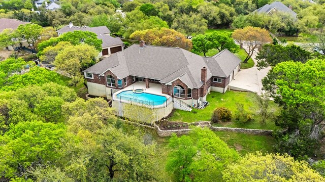 8316 Talbot Ln, Austin, TX 78746 - aerial view of property and surrounding area with a pool area