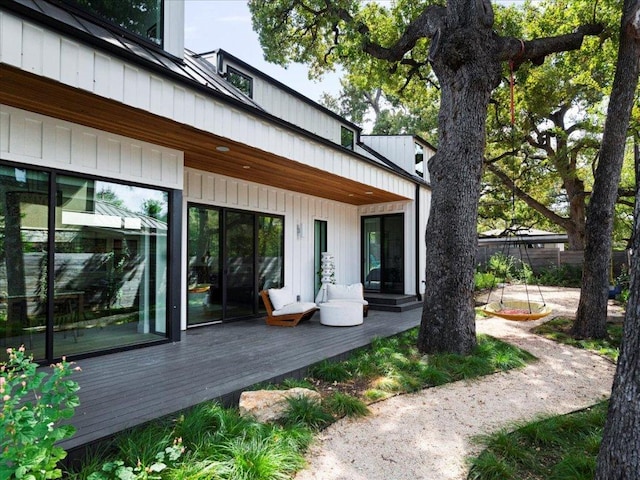 3313 Bonnie Rd, Austin, TX 78703 - back of property with a wooden deck