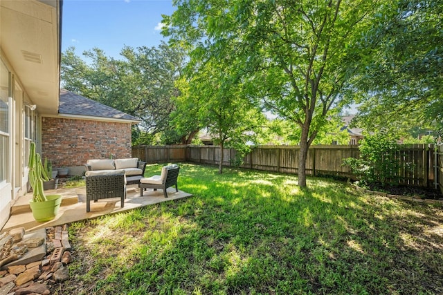 5216 Trading Bnd, Austin, TX 78735 - view of yard with a patio area and an outdoor living space
