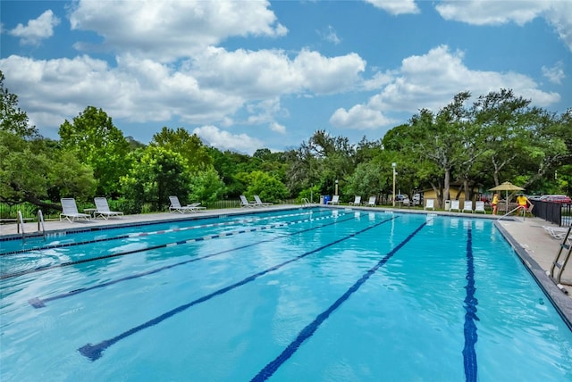 5216 Trading Bnd, Austin, TX 78735 - community pool with view of wooded area and a patio