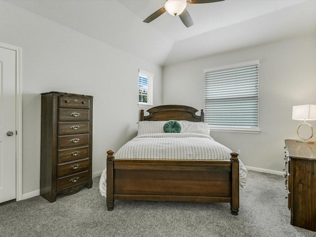 2733 Painted Sky Bnd, Leander, TX 78641 - bedroom featuring light colored carpet, ceiling fan, and vaulted ceiling