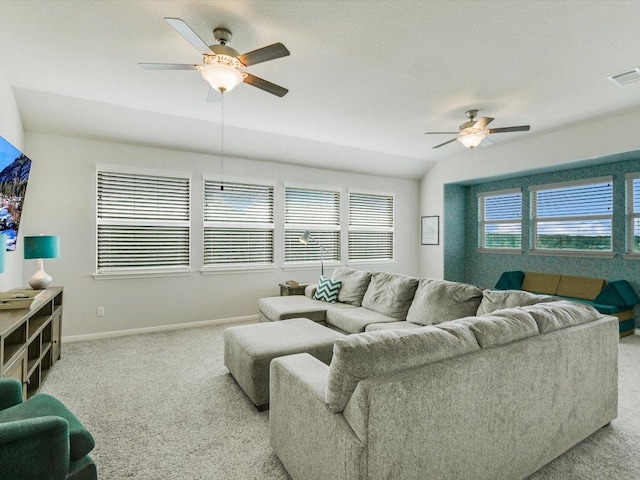 2733 Painted Sky Bnd, Leander, TX 78641 - carpeted living area featuring ceiling fan and baseboards