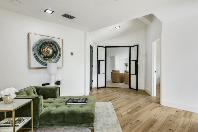 1903 Toro Canyon Rd, Austin, TX 78746 - sitting room featuring light wood-style flooring and lofted ceiling