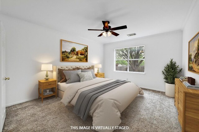 13401 Lamplight Village Ave, Austin, TX 78727 - bedroom featuring carpet floors and a ceiling fan