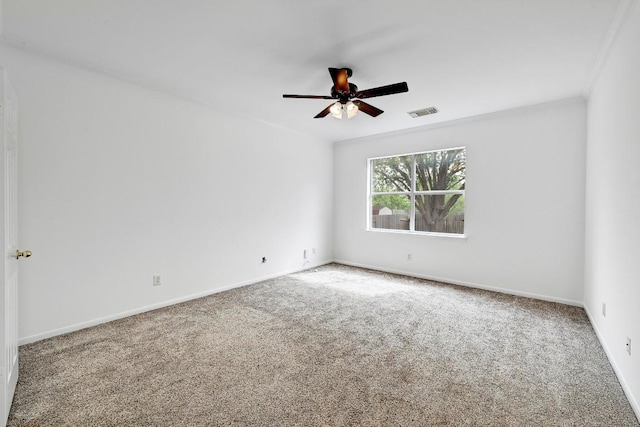 13401 Lamplight Village Ave, Austin, TX 78727 - carpeted empty room with ceiling fan and ornamental molding