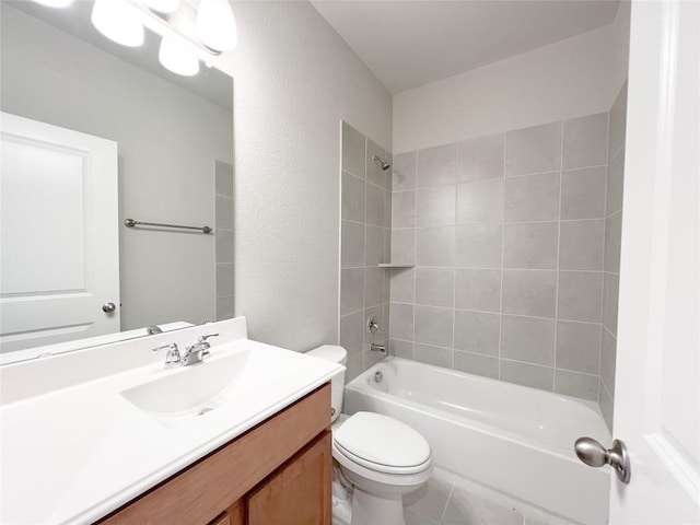 676 Ferrule Dr, Kyle, TX 78640 - full bathroom with vanity, tub / shower combination, and toilet