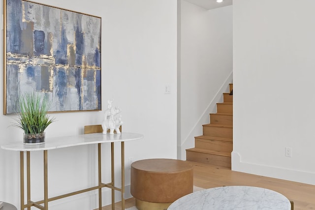 814 Stark St, Austin, TX 78756 - staircase with wood finished floors and baseboards