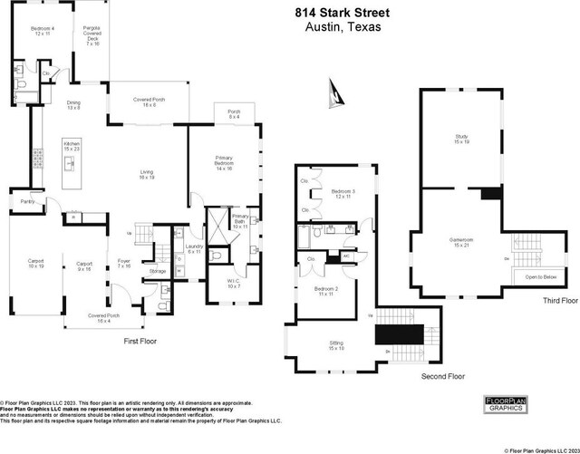 814 Stark St, Austin, TX 78756 - view of floor plan / room layout