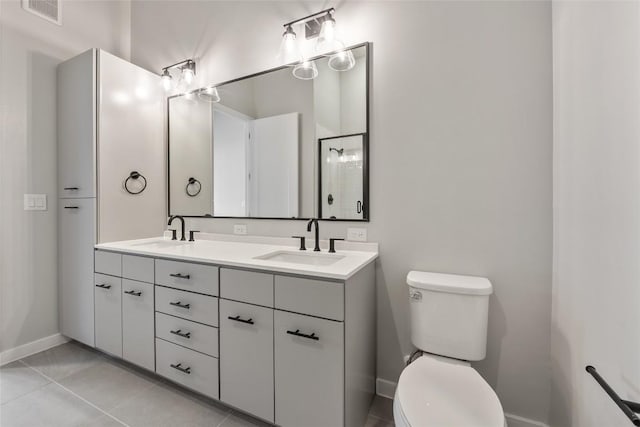 4510 Terry-O Ln Unit 141, Austin, TX 78745 - full bath featuring double vanity, a shower with shower door, and tile patterned floors