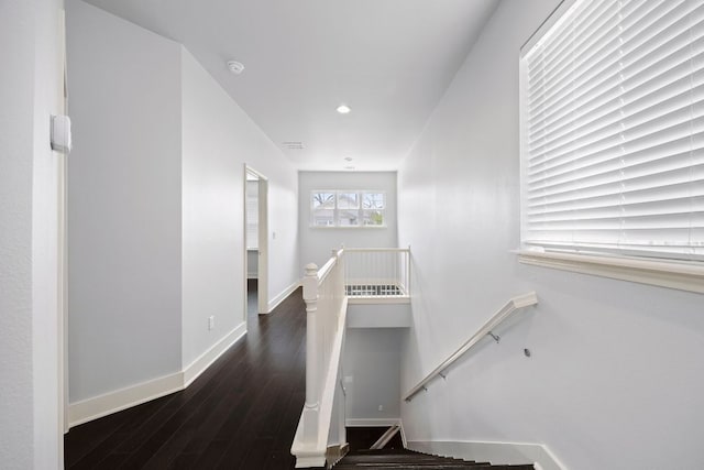 5901 Bolm Rd Unit H, Austin, TX 78721 - stairway with wood finished floors, baseboards, and recessed lighting