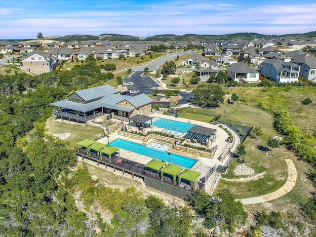 6101 Fadden Rd, Austin, TX 78738 - aerial perspective of suburban area featuring a pool area
