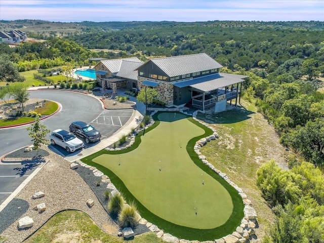 6101 Fadden Rd, Austin, TX 78738 - aerial view of a forest and a pool area