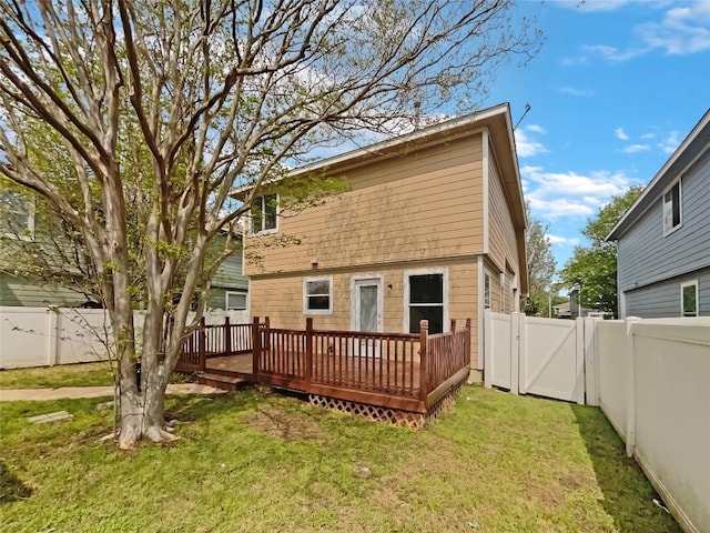 1427 Davis Mountain Loop, Cedar Park, TX 78613 - back of property with a gate, a deck, and a fenced backyard