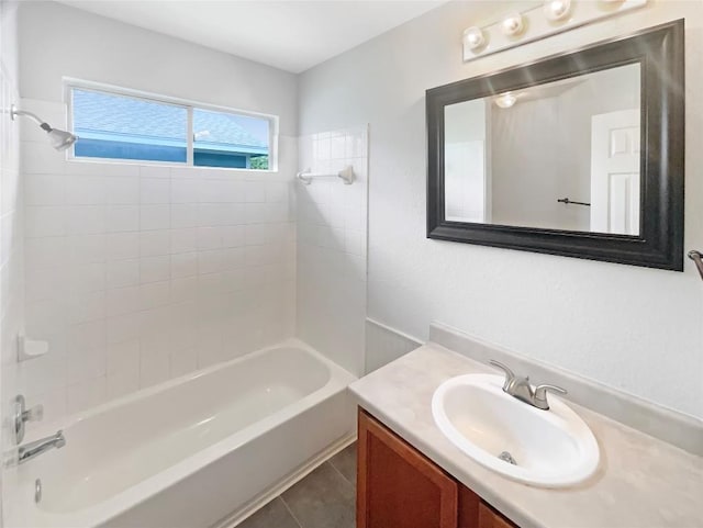 1427 Davis Mountain Loop, Cedar Park, TX 78613 - bathroom with vanity, bathtub / shower combination, and tile patterned flooring