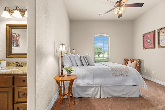 201 Aldea St, Georgetown, TX 78633 - carpeted bedroom with a sink and baseboards
