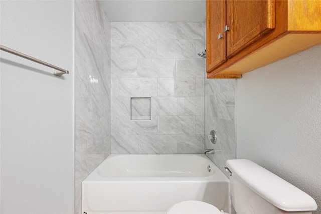 full bathroom with toilet and tub / shower combination