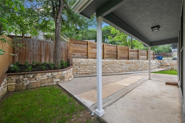 view of patio / terrace featuring a fenced backyard
