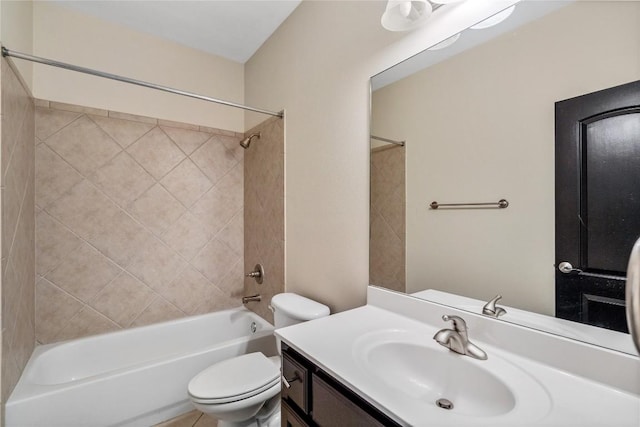 11609 Woodland Hills Trl, Austin, TX 78732 - bathroom featuring toilet, tub / shower combination, and vanity