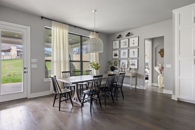 4525 Via Roma Pass, Leander, TX 78641 - dining room featuring dark wood finished floors and baseboards