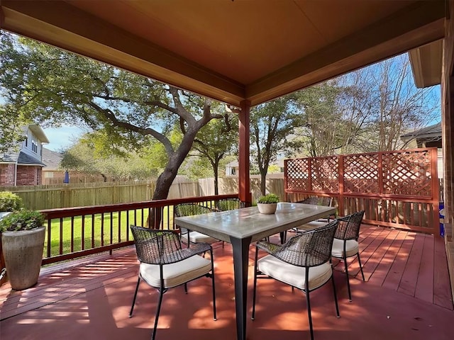 613 Arrowhead Trl, Cedar Park, TX 78613 - wooden deck featuring a fenced backyard and outdoor dining area