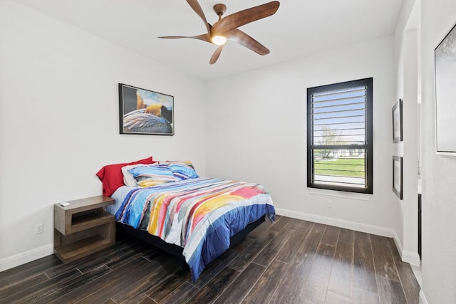 17301 Avion Dr, Dripping Springs, TX 78620 - bedroom featuring wood finished floors, baseboards, and ceiling fan