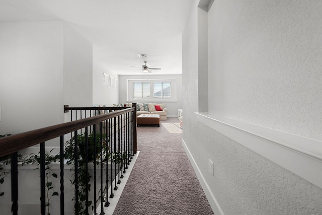 134 Soft Elm Dr, Buda, TX 78610 - hallway featuring carpet and a textured wall