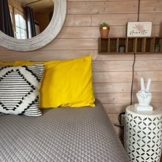 interior space with wooden walls