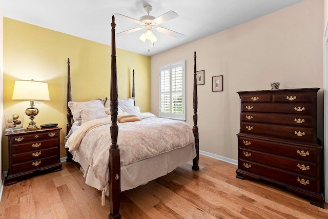108 Silver Bonnet Dr, Georgetown, TX 78633 - bedroom with light wood-type flooring and a ceiling fan