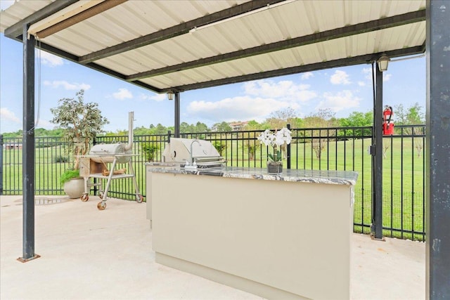 125 Fairway Ct, Bastrop, TX 78602 - view of patio featuring exterior kitchen