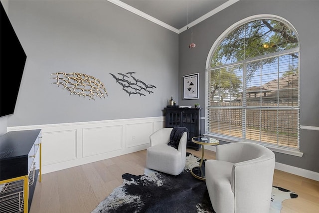 611 Ladin Ln, Lakeway, TX 78734 - living area with wood finished floors and ornamental molding
