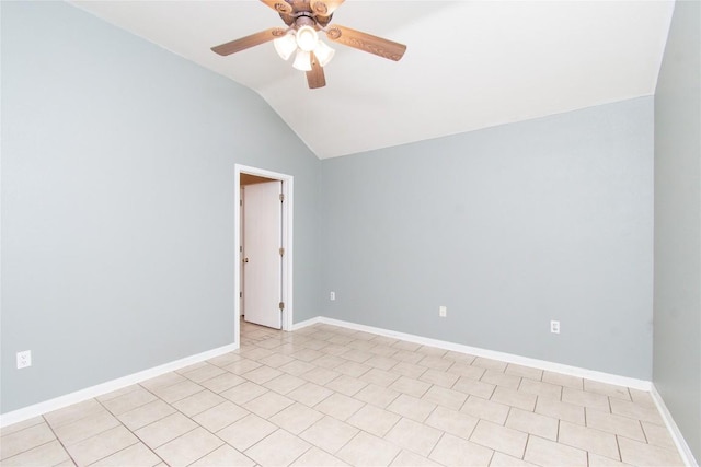 7201 Pappus Ct, Temple, TX 76502 - spare room featuring ceiling fan and lofted ceiling