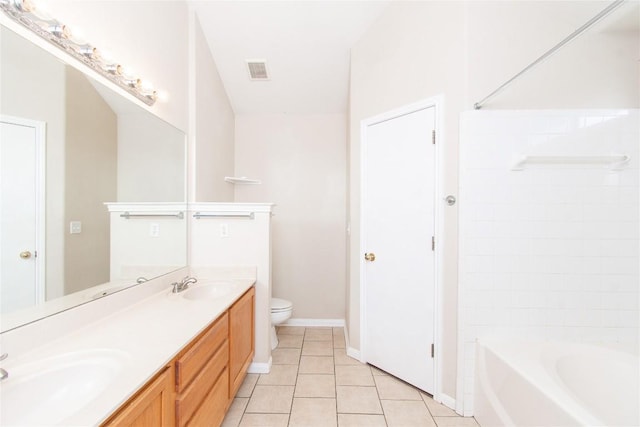 7201 Pappus Ct, Temple, TX 76502 - bathroom with tile patterned floors, double vanity, and bathtub / shower combination
