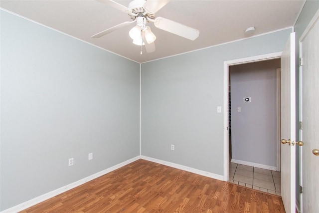 7201 Pappus Ct, Temple, TX 76502 - empty room with crown molding, wood finished floors, ceiling fan, and a smoke detector