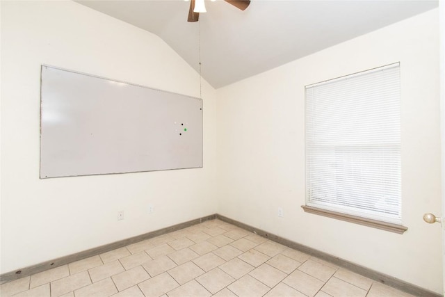 7201 Pappus Ct, Temple, TX 76502 - empty room featuring ceiling fan and vaulted ceiling