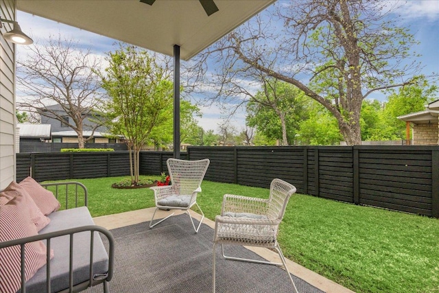 1303 Harriet Ct Unit A, Austin, TX 78756 - view of patio featuring a ceiling fan