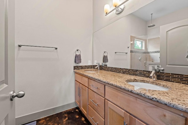 1907 E 20th St, Austin, TX 78722 - full bathroom featuring double vanity and walk in shower