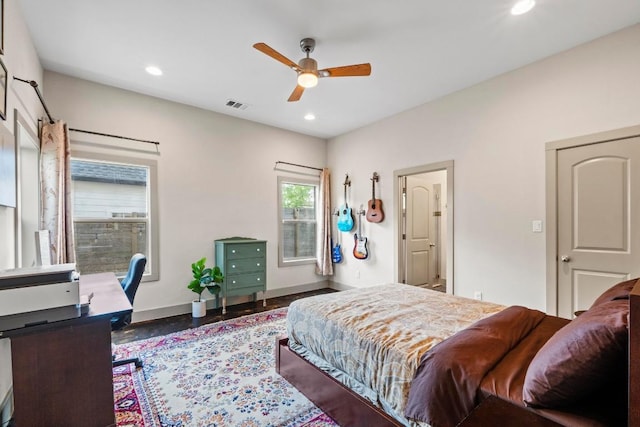 1907 E 20th St, Austin, TX 78722 - bedroom featuring recessed lighting and a ceiling fan