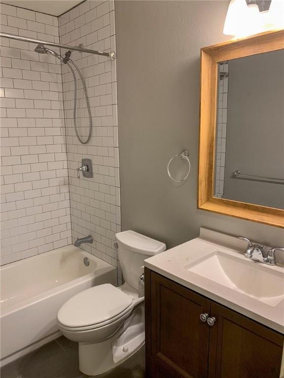 2304 Lasso Dr, Round Rock, TX 78681 - bathroom with vanity, bathtub / shower combination, and tile patterned flooring
