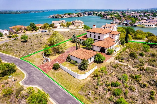 1300 Apache Tears, Horseshoe Bay, TX 78657 - aerial view of property's location with a large body of water and property parcel outlined