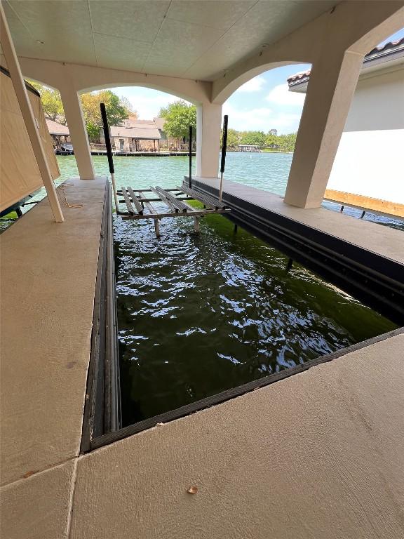 1300 Apache Tears, Horseshoe Bay, TX 78657 - dock area featuring boat lift and a water view