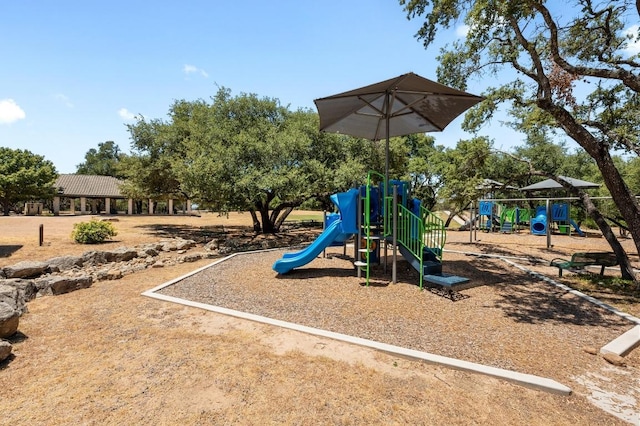 view of community jungle gym
