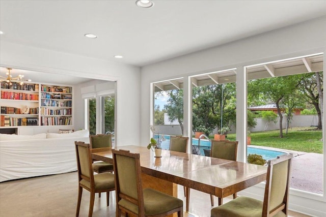 3106 Maywood Ave, Austin, TX 78703 - dining room featuring recessed lighting and a chandelier