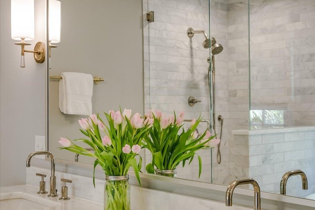1710 Mccall Rd, Austin, TX 78703 - bathroom with a tile shower and vanity