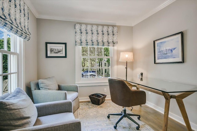 1710 Mccall Rd, Austin, TX 78703 - office with wood finished floors and ornamental molding