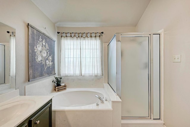 602 Totem Trl, Harker Heights, TX 76548 - bathroom with a stall shower, vanity, and a bath