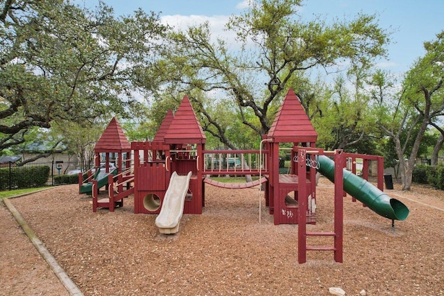 communal playground with fence